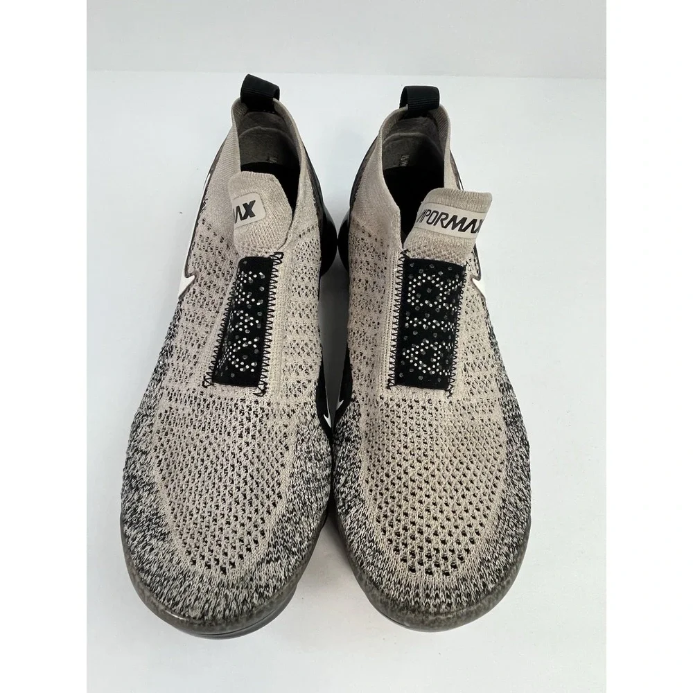 Nike Air Vapormax Women Size 8 Flyknit Moc Moon Particle Black Grey AJ6599-202